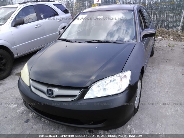 2HGES16365H624364 - 2005 HONDA CIVIC DX VP GRAY photo 6