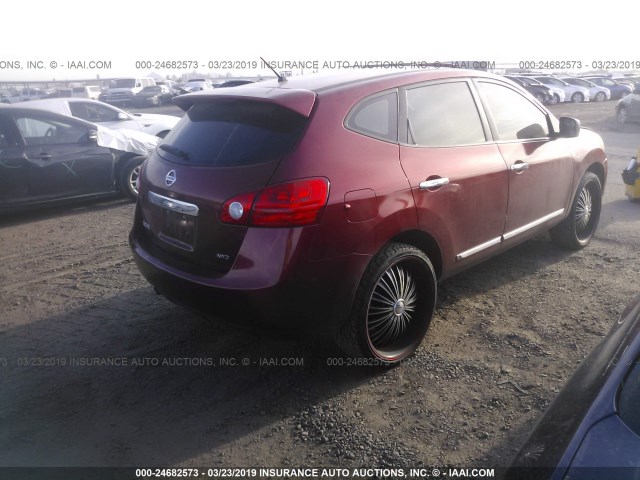 JN8AS5MV2CW410208 - 2012 NISSAN ROGUE S/SV RED photo 4