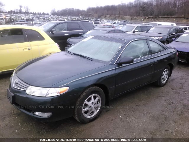 2T1CE22P22C017654 - 2002 TOYOTA CAMRY SOLARA SE GREEN photo 2