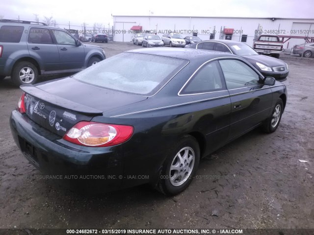 2T1CE22P22C017654 - 2002 TOYOTA CAMRY SOLARA SE GREEN photo 4