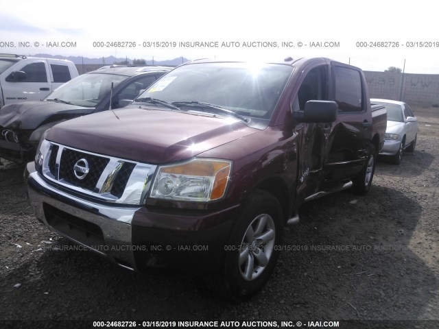 1N6AA07D68N346639 - 2008 NISSAN TITAN XE/SE/LE RED photo 2