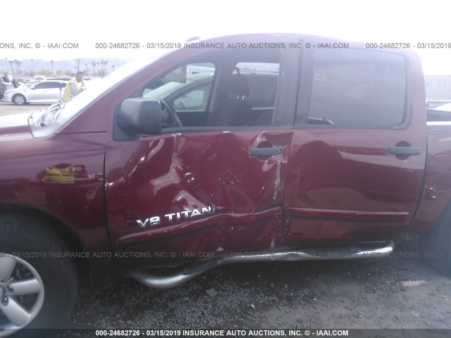 1N6AA07D68N346639 - 2008 NISSAN TITAN XE/SE/LE RED photo 6