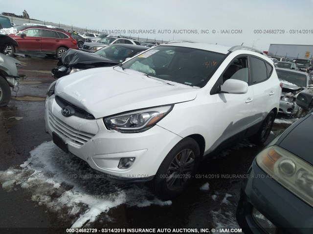 KM8JU3AG4EU840039 - 2014 HYUNDAI Tucson GLS/LIMITED/SE WHITE photo 2