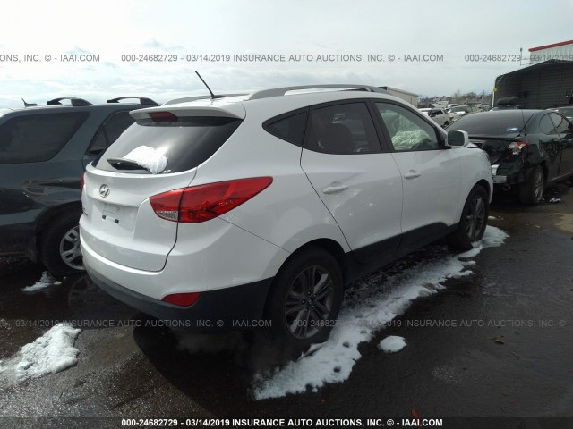 KM8JU3AG4EU840039 - 2014 HYUNDAI Tucson GLS/LIMITED/SE WHITE photo 4