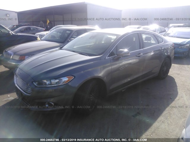 3FA6P0K99DR127584 - 2013 FORD FUSION TITANIUM GRAY photo 2