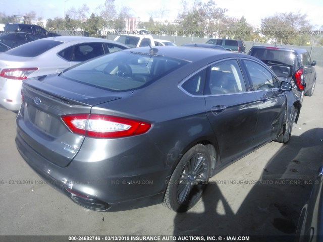 3FA6P0K99DR127584 - 2013 FORD FUSION TITANIUM GRAY photo 4