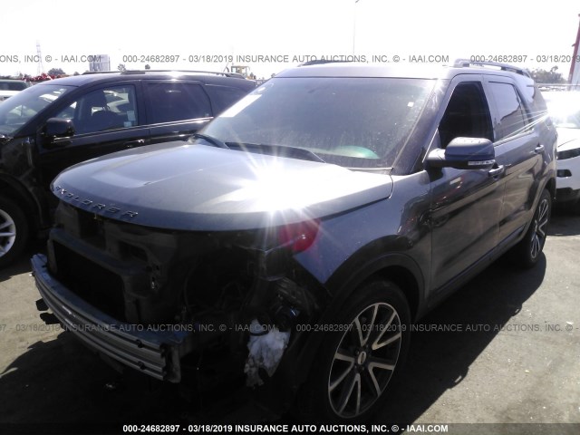 1FM5K7D80FGA55472 - 2015 FORD EXPLORER XLT GRAY photo 2