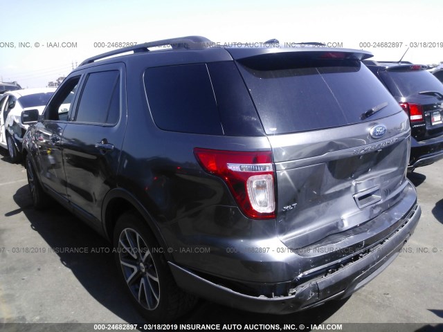 1FM5K7D80FGA55472 - 2015 FORD EXPLORER XLT GRAY photo 3