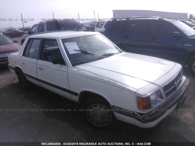 1B3BD36K7GF145262 - 1986 DODGE ARIES SE WHITE photo 1