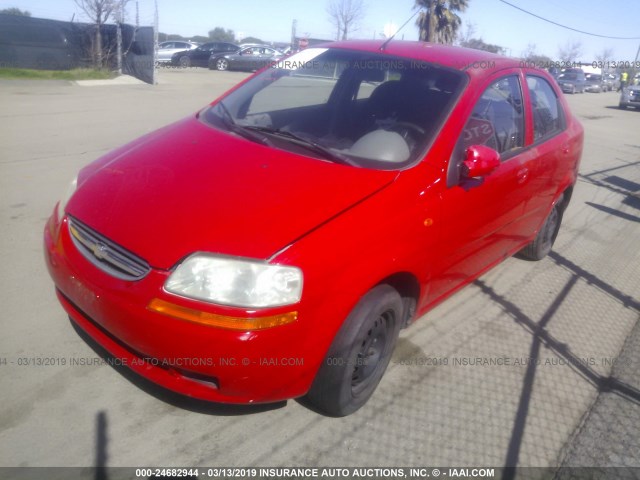 KL1TD52634B221402 - 2004 CHEVROLET AVEO RED photo 2