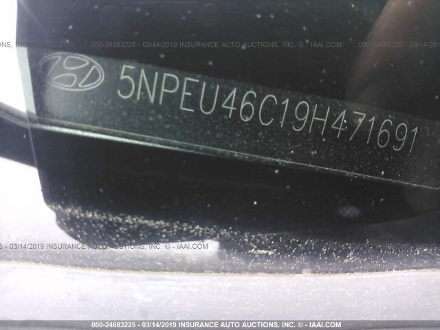 5NPEU46C19H471691 - 2009 HYUNDAI SONATA SE/LIMITED GRAY photo 9