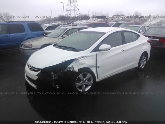 5NPDH4AE0DH388044 - 2013 HYUNDAI ELANTRA GLS/LIMITED WHITE photo 2