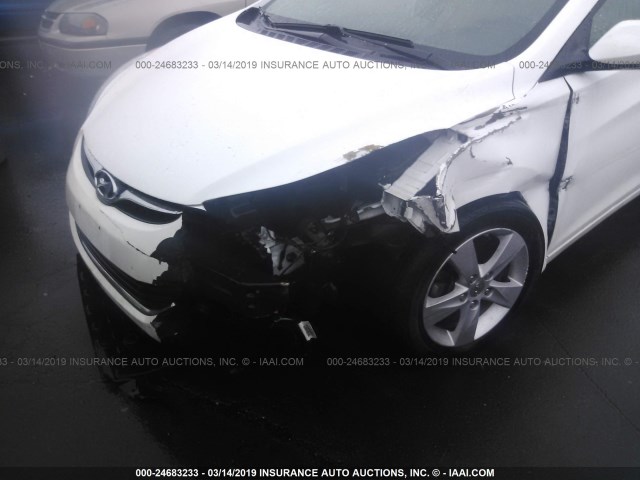 5NPDH4AE0DH388044 - 2013 HYUNDAI ELANTRA GLS/LIMITED WHITE photo 6