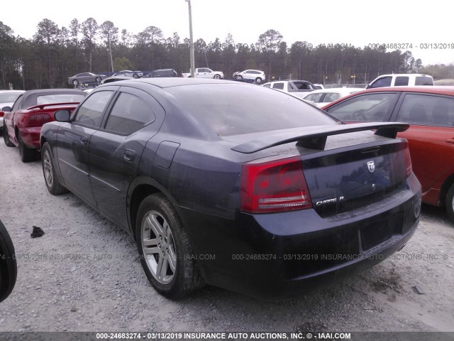 2B3KA43R66H266443 - 2006 DODGE CHARGER SE/SXT BLUE photo 3