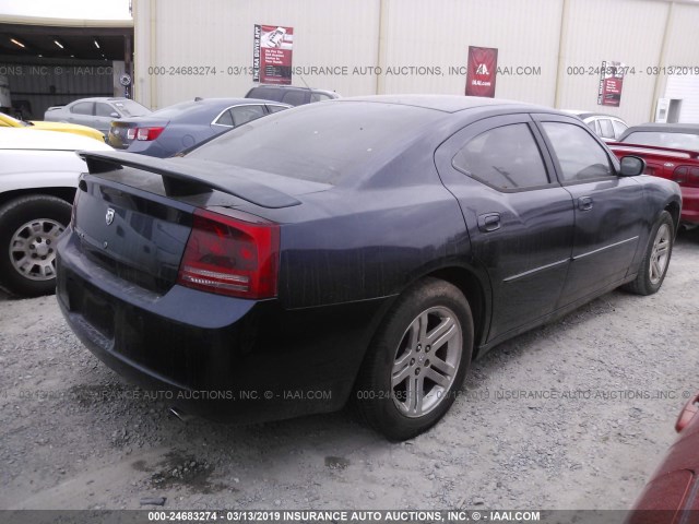 2B3KA43R66H266443 - 2006 DODGE CHARGER SE/SXT BLUE photo 4