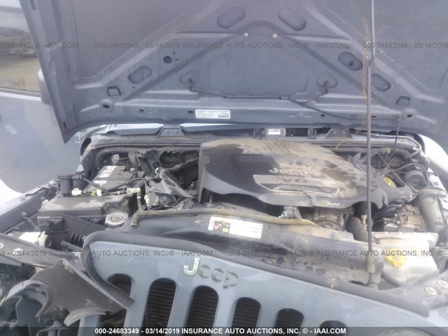 1C4AJWAG2EL209505 - 2014 JEEP WRANGLER SPORT GRAY photo 10