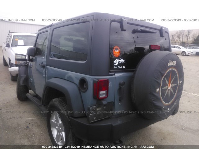 1C4AJWAG2EL209505 - 2014 JEEP WRANGLER SPORT GRAY photo 3