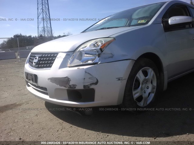 3N1AB61E08L741326 - 2008 NISSAN SENTRA 2.0/2.0S/2.0SL SILVER photo 6