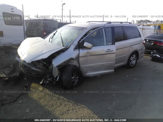 5FNRL38776B010617 - 2006 HONDA ODYSSEY EXL SILVER photo 2