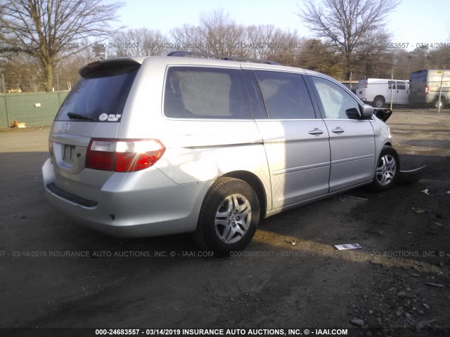 5FNRL38776B010617 - 2006 HONDA ODYSSEY EXL SILVER photo 4