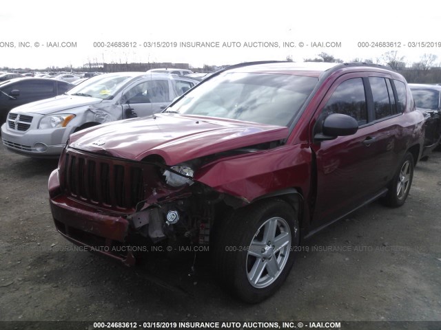 1J8FF47W77D142996 - 2007 JEEP COMPASS RED photo 2