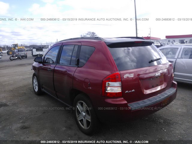 1J8FF47W77D142996 - 2007 JEEP COMPASS RED photo 3