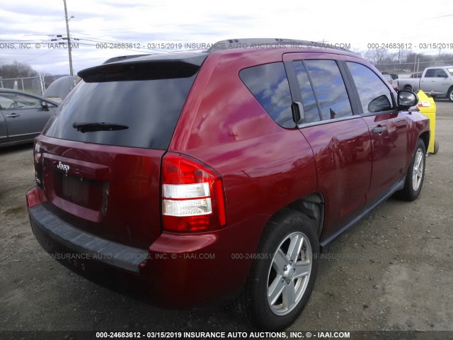 1J8FF47W77D142996 - 2007 JEEP COMPASS RED photo 4