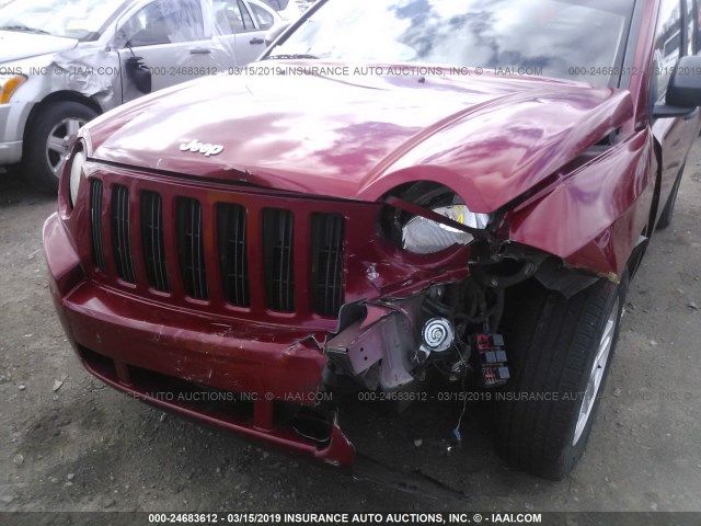 1J8FF47W77D142996 - 2007 JEEP COMPASS RED photo 6