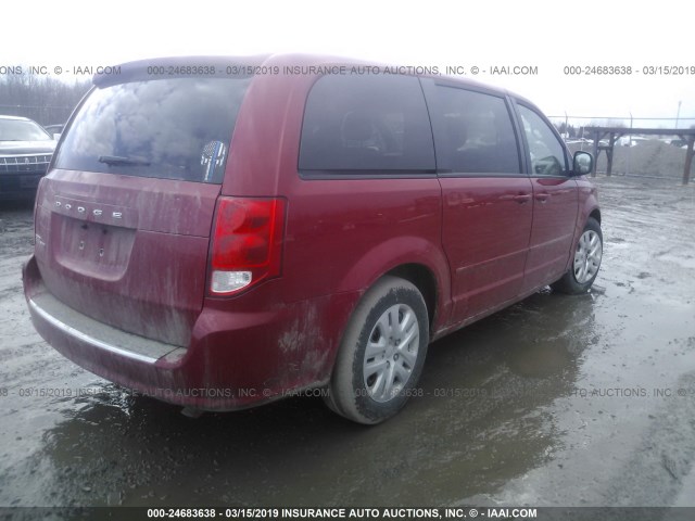 2C4RDGBG6GR184584 - 2016 DODGE GRAND CARAVAN SE RED photo 4