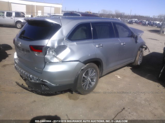 5TDJZRFH4JS490310 - 2018 TOYOTA HIGHLANDER SE/XLE SILVER photo 4