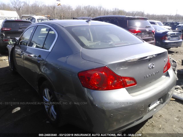 JN1CV6AR8DM766901 - 2013 INFINITI G37 GRAY photo 3