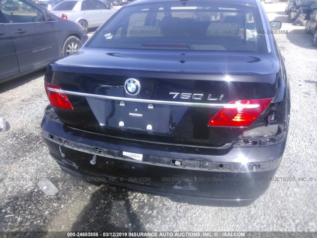 WBAHN83576DT60665 - 2006 BMW 750 LI BLACK photo 6