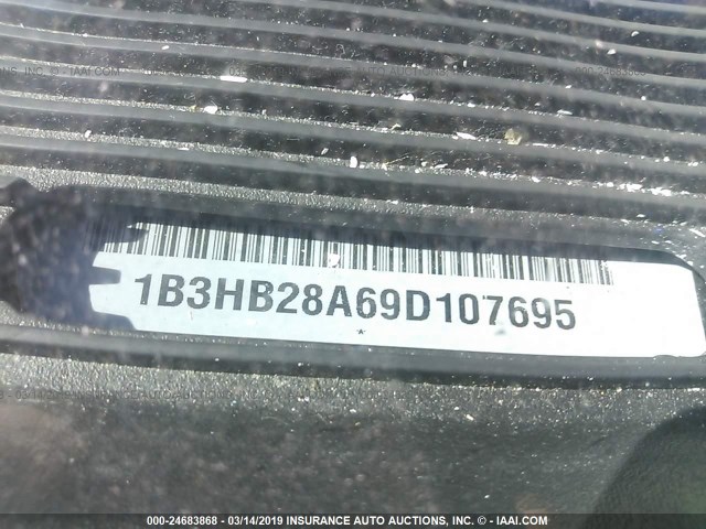 1B3HB28A69D107695 - 2009 DODGE CALIBER SE BLACK photo 9