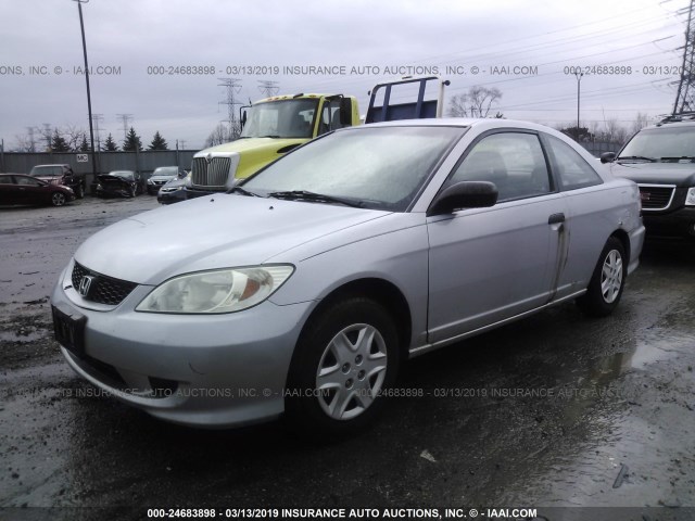 1HGEM22135L032878 - 2005 HONDA CIVIC DX VP SILVER photo 2