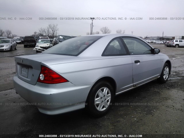 1HGEM22135L032878 - 2005 HONDA CIVIC DX VP SILVER photo 4