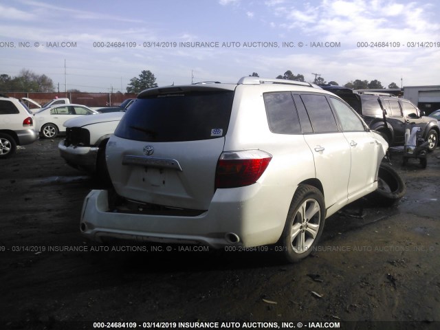 JTEYK3EH2A2102401 - 2010 TOYOTA HIGHLANDER LIMITED WHITE photo 4