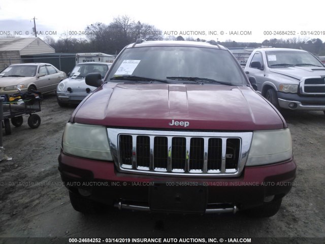 1J8GW68J64C221290 - 2004 JEEP GRAND CHEROKEE OVERLAND RED photo 6