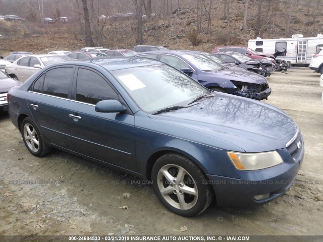 5NPEU46F96H044135 - 2006 HYUNDAI SONATA GLS/LX BLUE photo 1