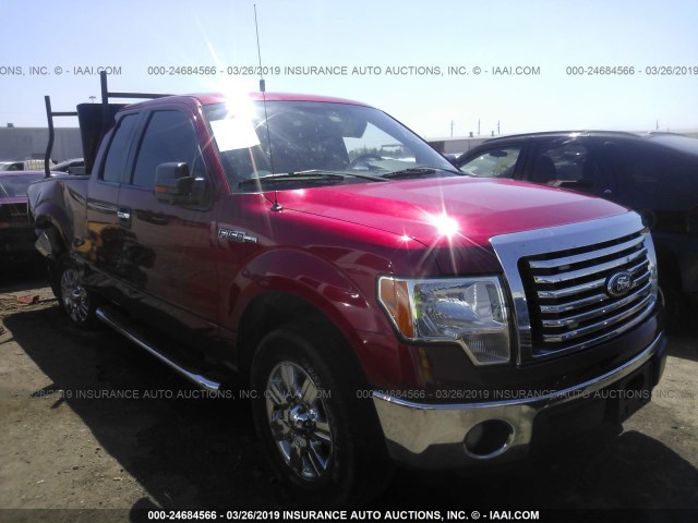 1FTEX1CM9CFB84250 - 2012 FORD F150 SUPER CAB RED photo 1