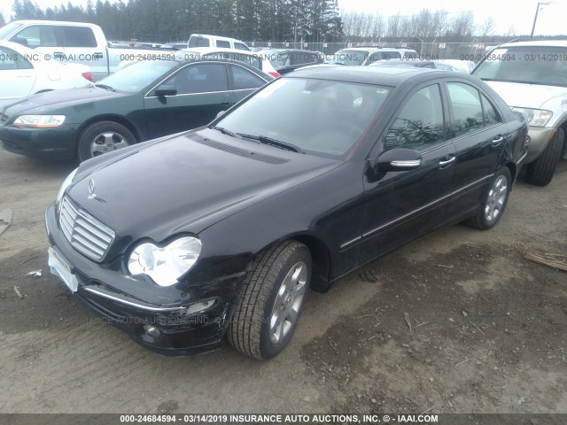 WDBRF84J75F613842 - 2005 MERCEDES-BENZ C 320 4MATIC BLACK photo 2