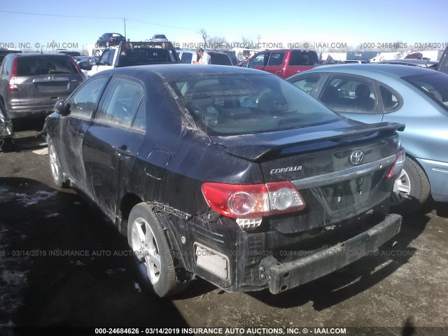 5YFBU4EE8DP181661 - 2013 TOYOTA COROLLA S/LE BLACK photo 3