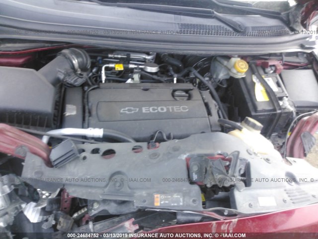 1G1JB5SH3D4192469 - 2013 CHEVROLET SONIC LS RED photo 10