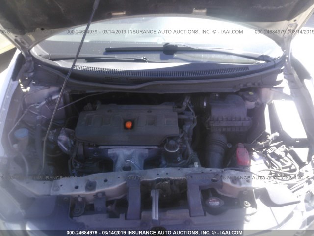 19XFB2F94CE314607 - 2012 HONDA CIVIC EXL ვერცხლისფერი ფოტო 10