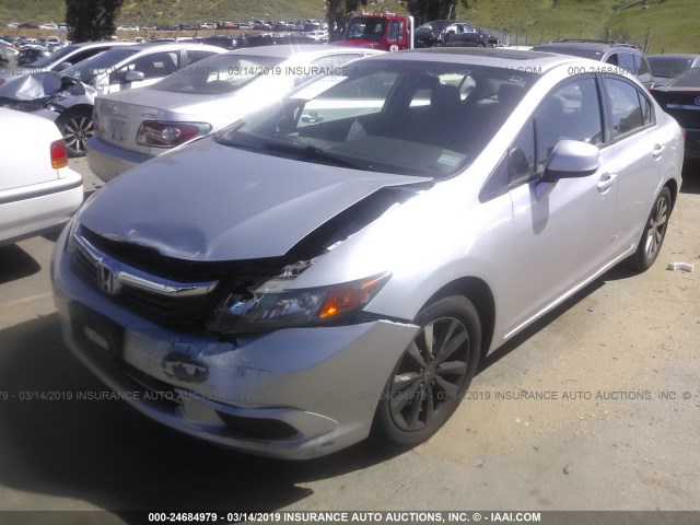 19XFB2F94CE314607 - 2012 HONDA CIVIC EXL ვერცხლისფერი ფოტო 2