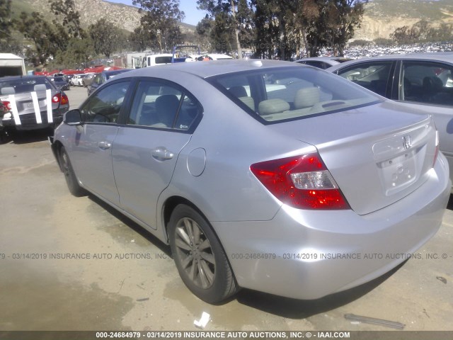 19XFB2F94CE314607 - 2012 HONDA CIVIC EXL ვერცხლისფერი ფოტო 3