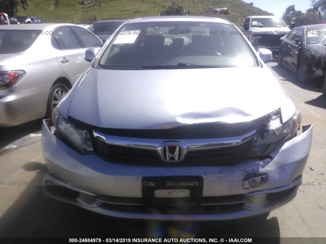 19XFB2F94CE314607 - 2012 HONDA CIVIC EXL ვერცხლისფერი ფოტო 6