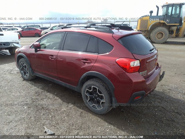 JF2GPAKC1D2890947 - 2013 SUBARU XV CROSSTREK 2.0 LIMITED RED photo 3