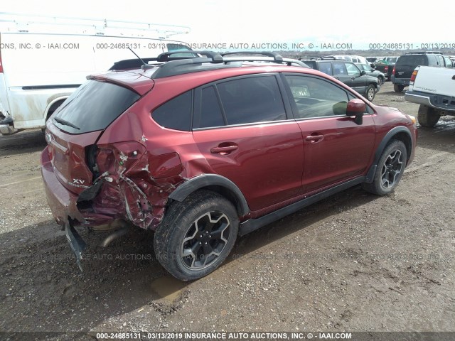 JF2GPAKC1D2890947 - 2013 SUBARU XV CROSSTREK 2.0 LIMITED RED photo 4