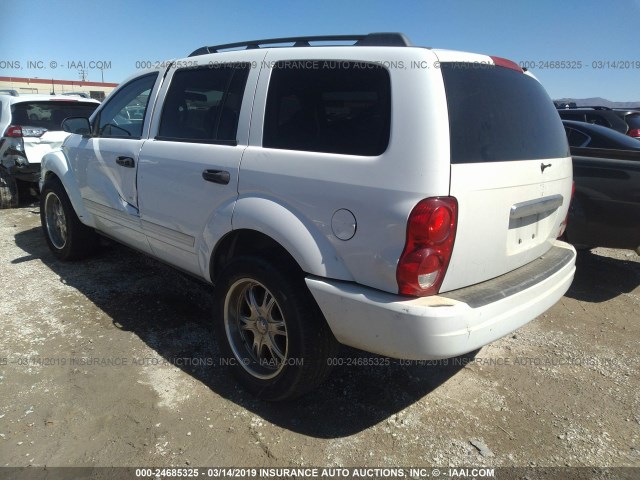 1D4HD48N24F146095 - 2004 DODGE DURANGO SLT WHITE photo 3