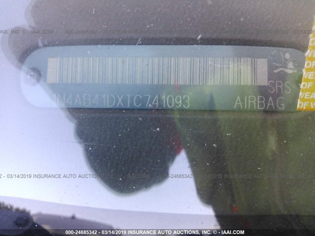 1N4AB41DXTC741093 - 1996 NISSAN SENTRA E/XE/GXE/GLE GRAY photo 9